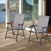 2-piece Patio Folding Chairs, Set with a Simple & Breathable Mesh, Dining Chair with Armrests, for Garden Yard, Camping