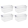 105 Qt. Latch Box Plastic;  Stadium Blue;  Set of 4