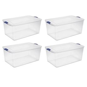 105 Qt. Latch Box Plastic;  Stadium Blue;  Set of 4