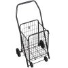 VEVOR Shopping Cart, Folding Grocery Utility Cart with Swivel Wheels, 90 LBS Large Load Capacity, Heavy Duty Rolling Laundry Basket Butler for Laundry