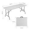 Heavy Duty Folding Table Indoor Outdoor, Portable Camping Table, White