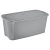 50 Gallon Tote Box Plastic, Gray, Set of 4