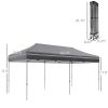 9.6' x 19.2' Easy Up Canopy Tent, Adjustable Height, Wheeled Carry Bag, Gray