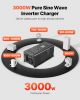 VEVOR Pure Sine Wave Inverter Charger, 3000 Watt, DC 24V to AC 120V Power Inverter with LCD Display, Remote Control
