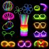 100 Pcs Glow Sticks Bulk 8" Bracelets Necklaces, Christmas, Football Party