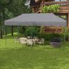 9.6' x 19.2' Easy Up Canopy Tent, Adjustable Height, Wheeled Carry Bag, Gray