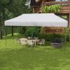 9.6' x 19.2' Pop Up Canopy Tent, Outdoor Easy up Tent with 3-Level Adjustable Height & Wheeled Carry Bag, White