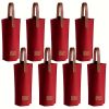 8pcs Durable Felt Wine Bottle Tote Bags| Portable Single Bottle Holders with Brown Handles, Ideal for Picnics, Camping, Parties& Christmas Gifts