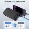 Portable Power Bank 32000mAh, with USB-C,Lightning Built in Cables Phone Power Bank Charger,PD Fast Charging Power Bank for Mobile